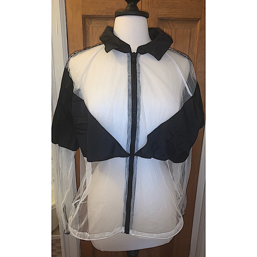 White and black mesh jacket